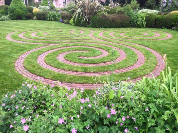 Grass Triple Spiral Labyrinth
