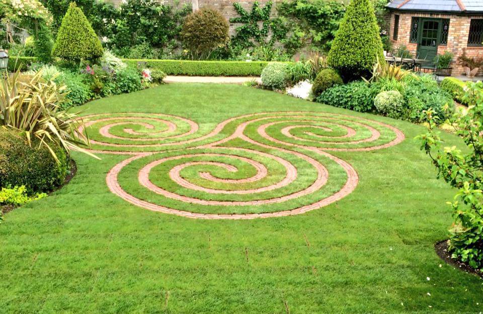 Triple Spiral Grass Labyrinth